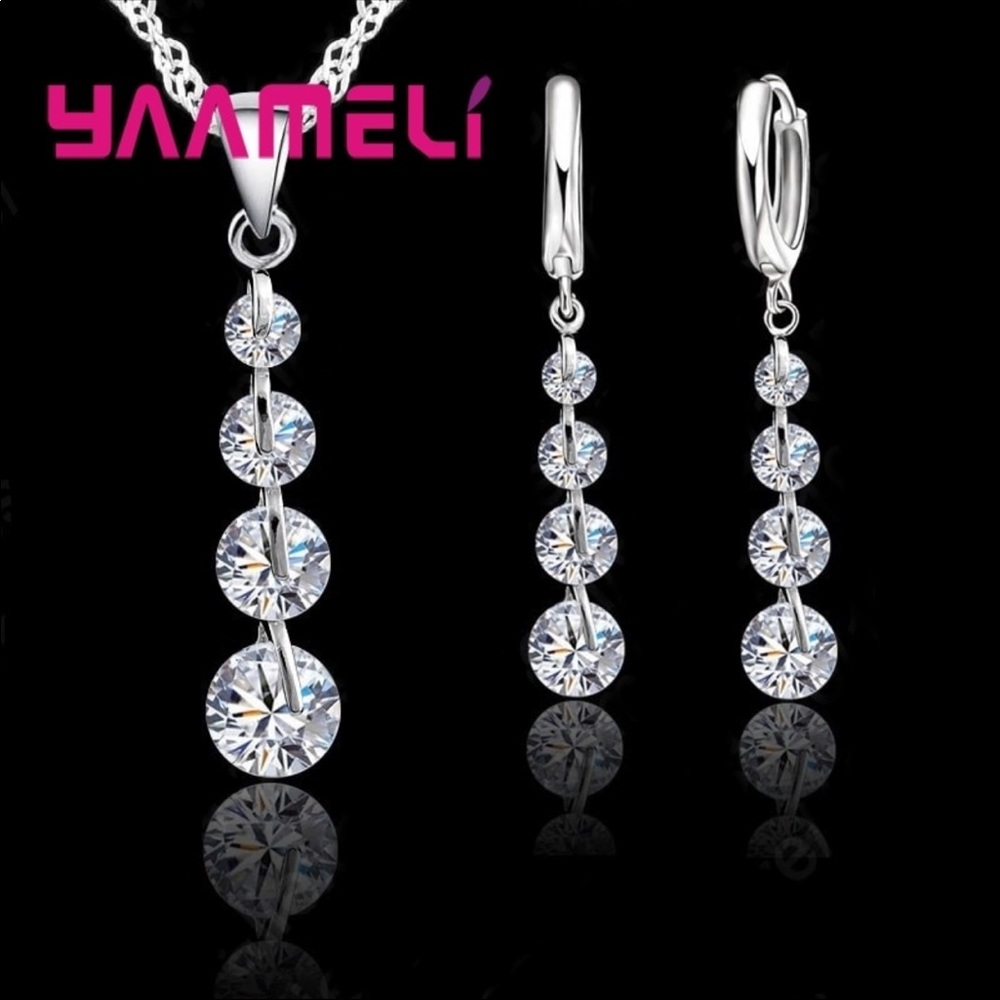 NEW Exquisite Real 925 Sterling Silver Jewelry Set
